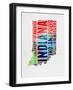 Indiana Watercolor Word Cloud-NaxArt-Framed Art Print