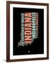 Indiana Word Cloud 1-NaxArt-Framed Art Print