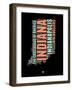Indiana Word Cloud 1-NaxArt-Framed Art Print