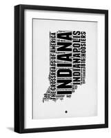 Indiana Word Cloud 2-NaxArt-Framed Art Print