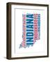 Indiana Word Cloud Map-NaxArt-Framed Art Print