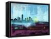 Indianapolis Abstract Skyline I-Emma Moore-Framed Stretched Canvas