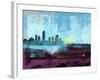 Indianapolis Abstract Skyline I-Emma Moore-Framed Art Print