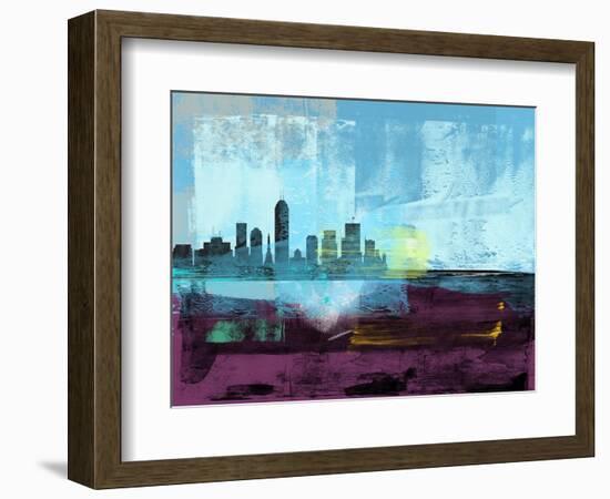 Indianapolis Abstract Skyline I-Emma Moore-Framed Art Print