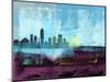 Indianapolis Abstract Skyline I-Emma Moore-Mounted Art Print