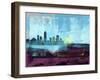 Indianapolis Abstract Skyline I-Emma Moore-Framed Art Print