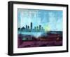 Indianapolis Abstract Skyline I-Emma Moore-Framed Art Print