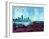 Indianapolis Abstract Skyline I-Emma Moore-Framed Art Print