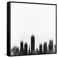 Indianapolis City Skyline - Black-NaxArt-Framed Stretched Canvas