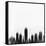 Indianapolis City Skyline - Black-NaxArt-Framed Stretched Canvas