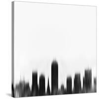 Indianapolis City Skyline - Black-NaxArt-Stretched Canvas