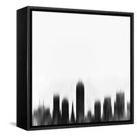 Indianapolis City Skyline - Black-NaxArt-Framed Stretched Canvas