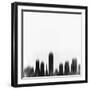 Indianapolis City Skyline - Black-NaxArt-Framed Art Print