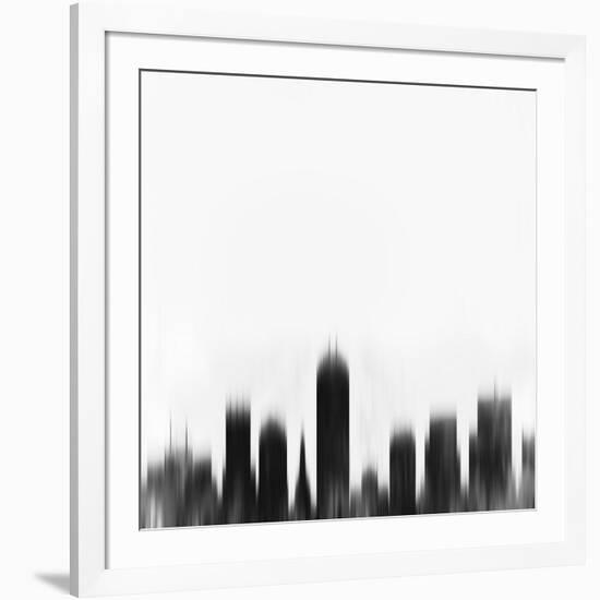Indianapolis City Skyline - Black-NaxArt-Framed Art Print