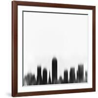 Indianapolis City Skyline - Black-NaxArt-Framed Art Print