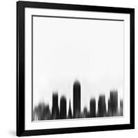 Indianapolis City Skyline - Black-NaxArt-Framed Art Print