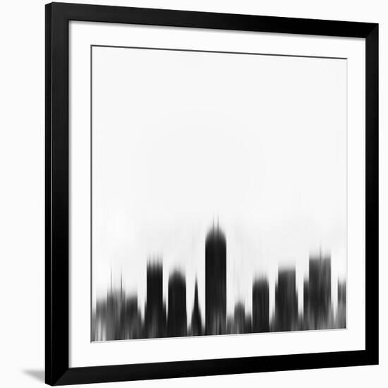 Indianapolis City Skyline - Black-NaxArt-Framed Art Print