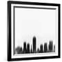 Indianapolis City Skyline - Black-NaxArt-Framed Art Print