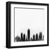 Indianapolis City Skyline - Black-NaxArt-Framed Art Print