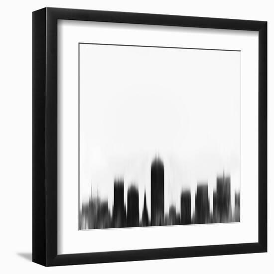 Indianapolis City Skyline - Black-NaxArt-Framed Art Print