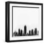 Indianapolis City Skyline - Black-NaxArt-Framed Art Print