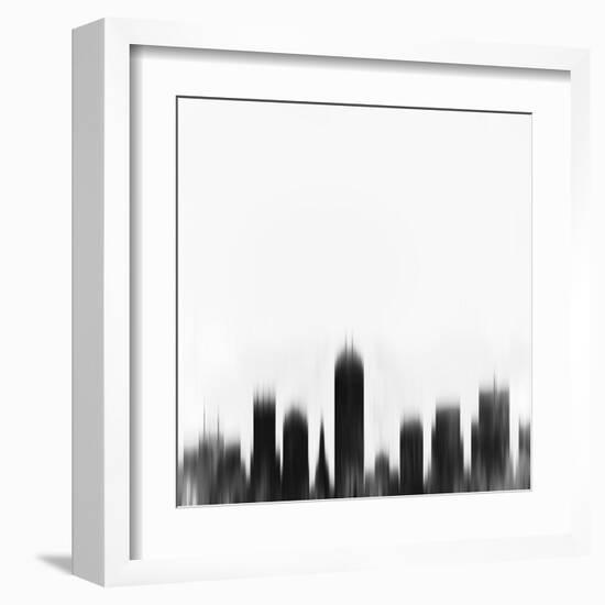 Indianapolis City Skyline - Black-NaxArt-Framed Art Print