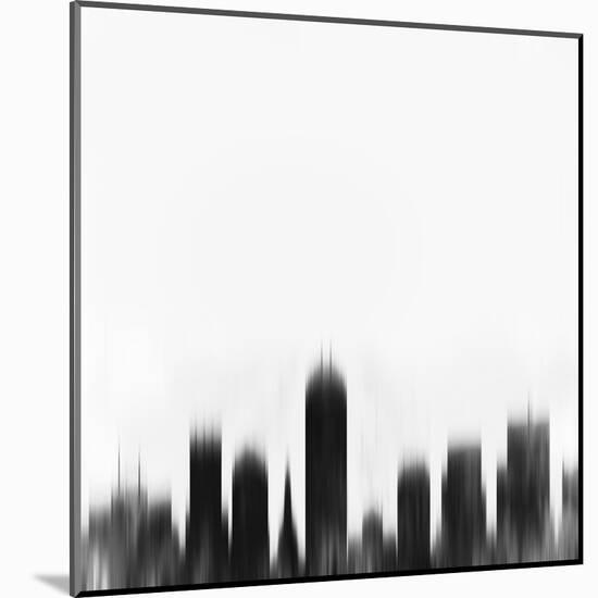 Indianapolis City Skyline - Black-NaxArt-Mounted Art Print