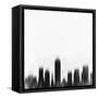 Indianapolis City Skyline - Black-NaxArt-Framed Stretched Canvas