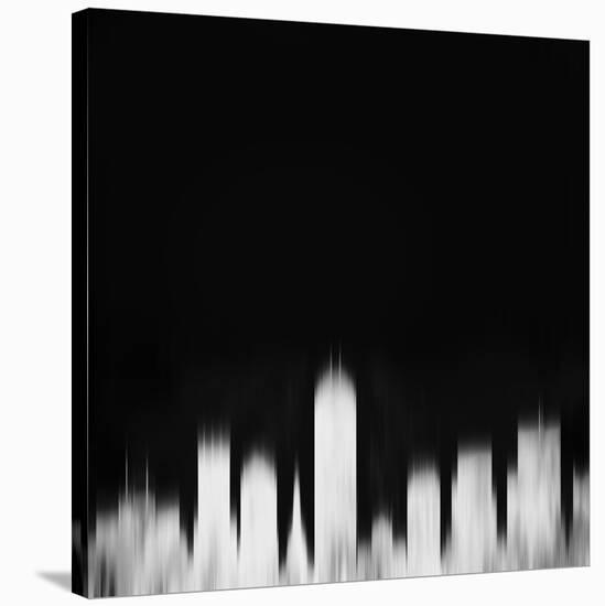 Indianapolis City Skyline - White-NaxArt-Stretched Canvas