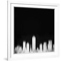 Indianapolis City Skyline - White-NaxArt-Framed Art Print