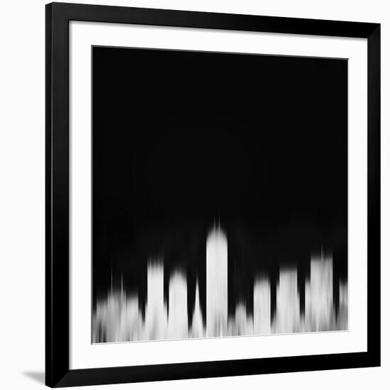 Indianapolis City Skyline - White-NaxArt-Framed Art Print