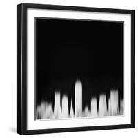 Indianapolis City Skyline - White-NaxArt-Framed Art Print