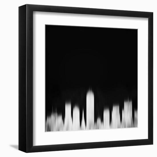 Indianapolis City Skyline - White-NaxArt-Framed Art Print