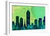 Indianapolis City Skyline-NaxArt-Framed Art Print