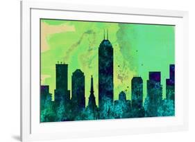 Indianapolis City Skyline-NaxArt-Framed Art Print