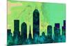 Indianapolis City Skyline-NaxArt-Mounted Art Print