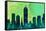 Indianapolis City Skyline-NaxArt-Framed Stretched Canvas