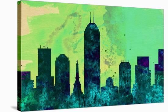 Indianapolis City Skyline-NaxArt-Stretched Canvas