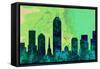 Indianapolis City Skyline-NaxArt-Framed Stretched Canvas