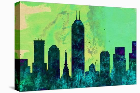Indianapolis City Skyline-NaxArt-Stretched Canvas