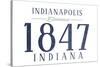 Indianapolis, Indiana - Established Date (Blue)-Lantern Press-Stretched Canvas