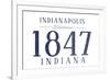Indianapolis, Indiana - Established Date (Blue)-Lantern Press-Framed Premium Giclee Print