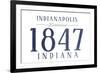 Indianapolis, Indiana - Established Date (Blue)-Lantern Press-Framed Premium Giclee Print