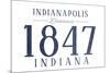 Indianapolis, Indiana - Established Date (Blue)-Lantern Press-Mounted Premium Giclee Print