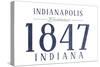 Indianapolis, Indiana - Established Date (Blue)-Lantern Press-Stretched Canvas