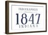 Indianapolis, Indiana - Established Date (Blue)-Lantern Press-Framed Art Print