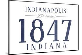 Indianapolis, Indiana - Established Date (Blue)-Lantern Press-Mounted Art Print