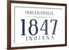 Indianapolis, Indiana - Established Date (Blue)-Lantern Press-Framed Art Print