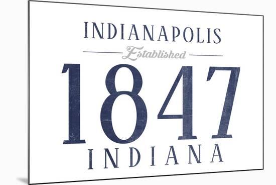 Indianapolis, Indiana - Established Date (Blue)-Lantern Press-Mounted Art Print