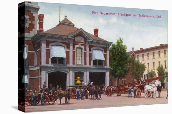 Indianapolis, Indiana - Fire Department Exterior View-Lantern Press-Stretched Canvas